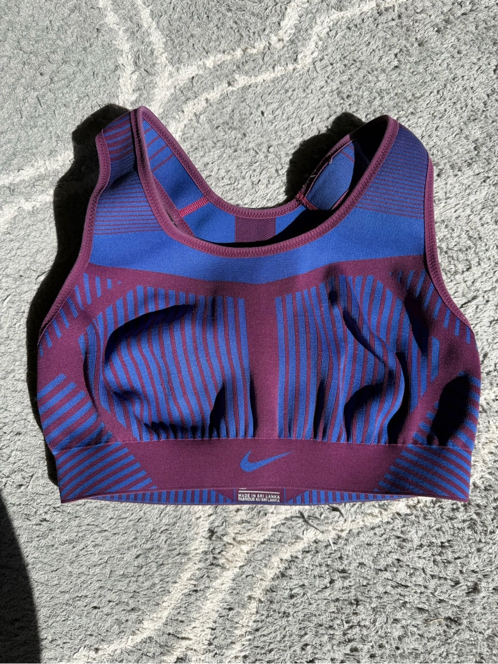 Nike Plum and Royal Blue Seamless Support Sports Bra